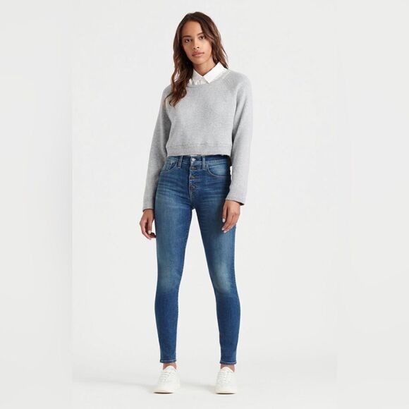 Lucky Brand High Rise Skinny Bridgette button fly denim sz 2/26 - Picture 1 of 11